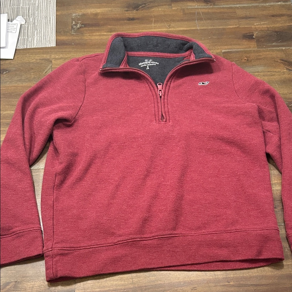 Vineyard Vines Kids maroon quarter zip small